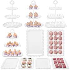 Kootek Dessert Cupcake Stand 10pcs Table Display Set, 3 Tiered Cup Cake Holder