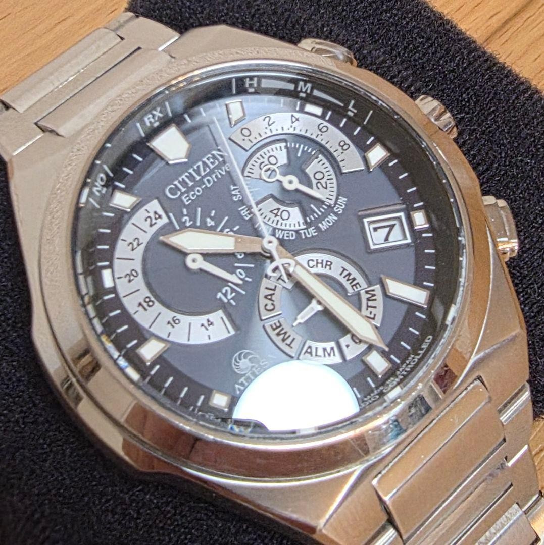 Citizen Attesa Chronograph Radio Solar Watch wrist 18.5cm/7.3in