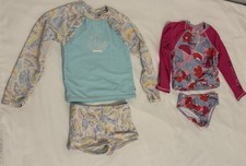 NAUTICA GREAT Lot two sets girls' swimsuits in fuchsia and blue Size 4T