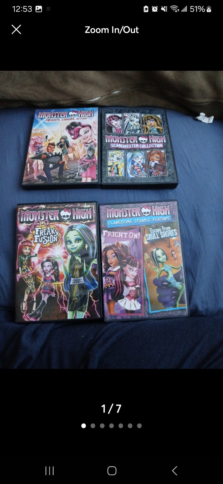 Monster High DVD Movie Bundle Lot of 5 Animated Kids Cartoon
