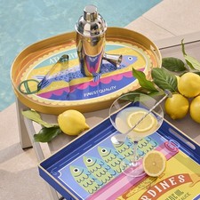 Vassoio Ovale Tavola Pesci Mare TOGNANA Buon Appetito Aperitivo Colazione Giallo