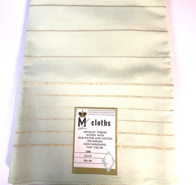 Marlene s Linens ML Cloths GREEN Spun Rayon Gold Metallic Pre Shrunk Tablecloth