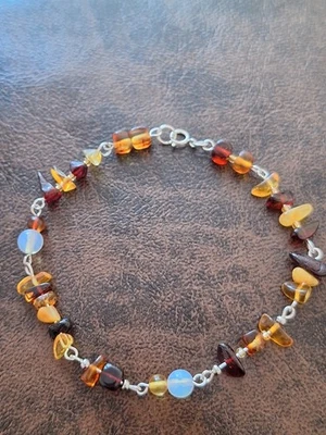 Multicoloured Baltic Amber Bracelet 20 Cm Length - Image 1 of 4