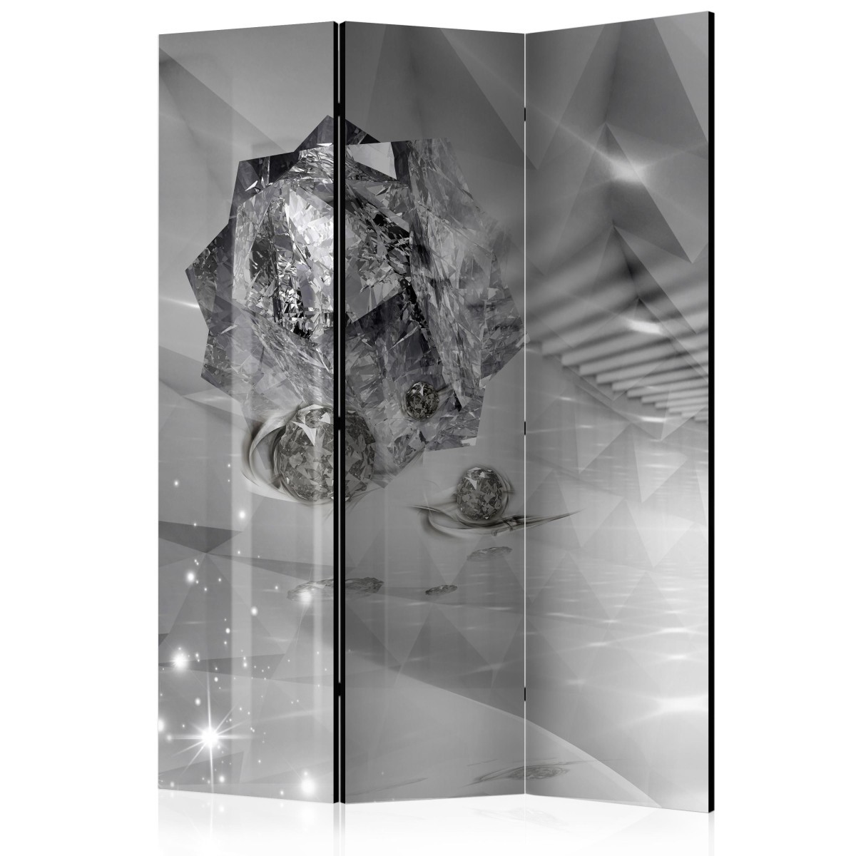 Paravent 3 volets Abstract Greyness 135x172cm claustra mobile salon et chambre