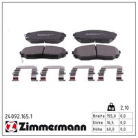 Zimmermann Bremsbelagsatz, Scheibenbremse 24092.165.1 FüR KIA
