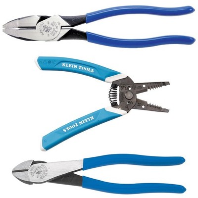 Klein Tools 3 Piece Heavy Duty Pliers and Wire Stripper Set USA Made