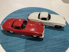vintage ITC Ideal Sports Car Rally 300-SL Mercedes Slot Car Red And White Lot
