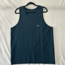 VTG Speedo Tank Top Y2k SpellOut Logo Waffle Knit Shirt Green Sz L-XL, Tag Gone