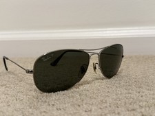 Ray Ban P Cockpit Sunglasses RB3362 004/58 59-14 Gunmetal G-15 Lenses Good