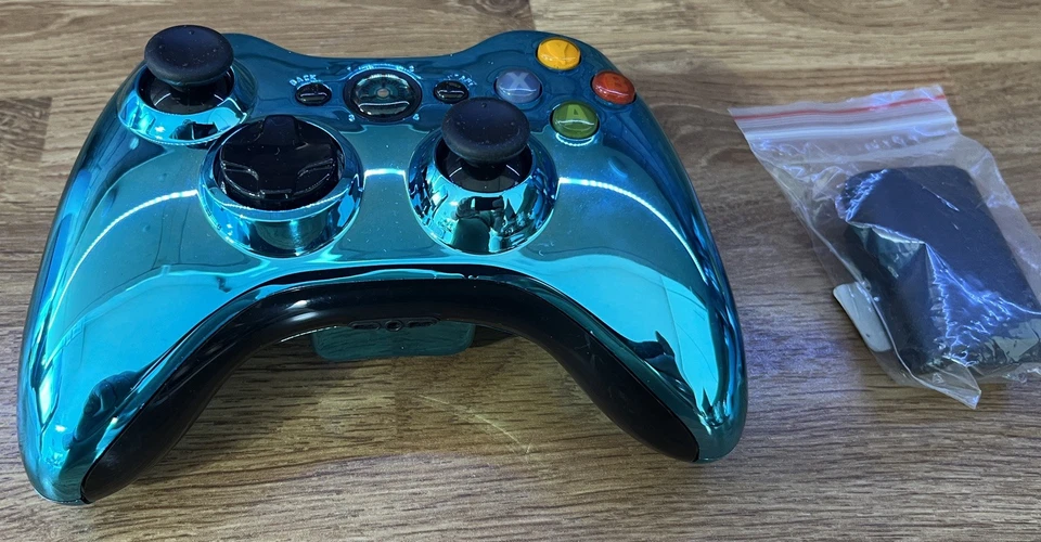 Microsoft Xbox 360 Controller Custom Reshell IRON MAN BLUE CHROME - Image 2 of 4