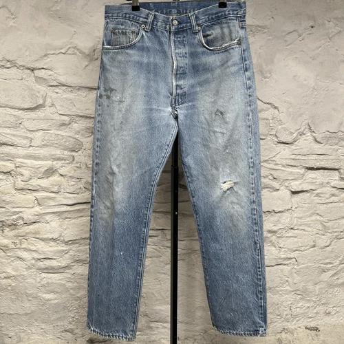 Levis 501 Jeans Vtg 70s 80s Made in USA Distressed Whiskered Fading 31x30 Actual