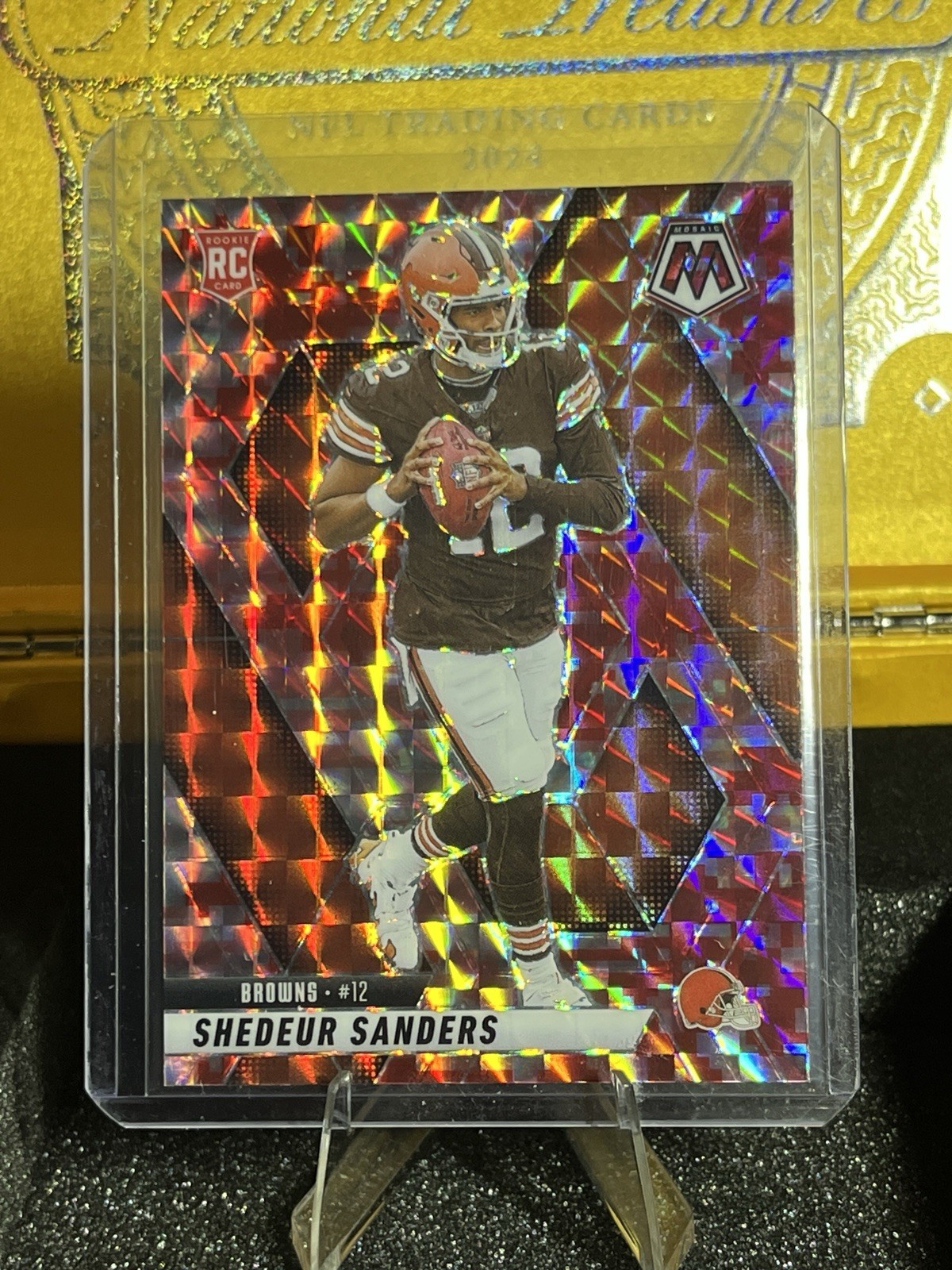 2025 PANINI MOSAIC SHEDEUR SANDERS RED CAMO Mosaic Prizm RC #302 Rookie