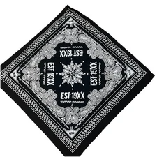 Mgk Machine Gun Kelly Est 19xx Bandana Black And White Paisley Black Flag