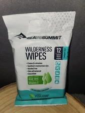 Sea To Summit WILDERNESS WIPES W/ Aloe Vera 12 Compostable 6x8in Wipes~NEW 