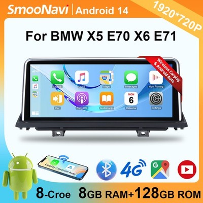 10.25'' Wireless Carplay Stereo Navi 128G GPS Auto Radio For BMW X5 E70 X6 E71 DE