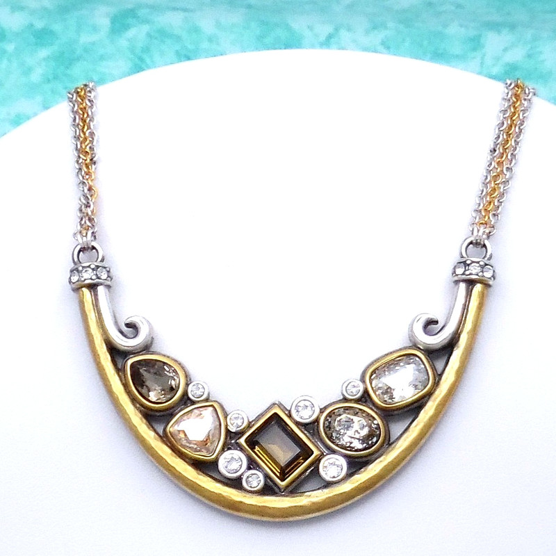 New Brighton Lioness Crystal Long Two-Tone Necklace $118 Jewelry with tag
