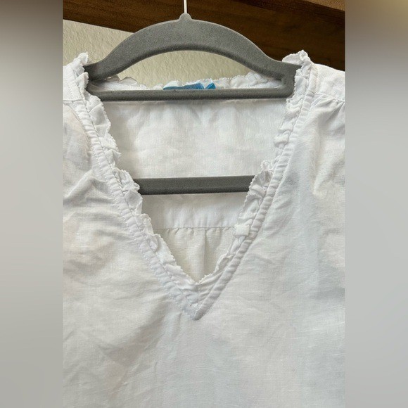 j. mclaughlin linen blend eyelet flutter lace sle… - image 3