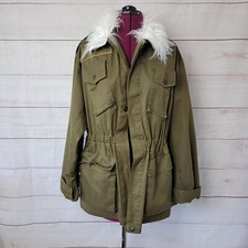 Furst of a Kind Faux Fur Collar ONE SIZE Military Jacket Rare Made In USA OOAK