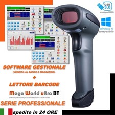 LETTORE DI CODICI A BARRE + PROGRAMMA INVENTARIO MAGAZZINO SOFTWARE GESTIONALE