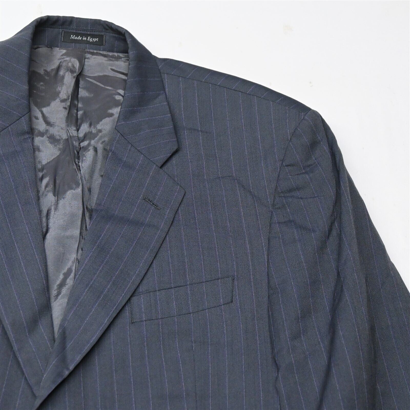 Tuta uomo giacca pantalone Alexandre Savile fila 44S 36x28 grigio righe 100% lana