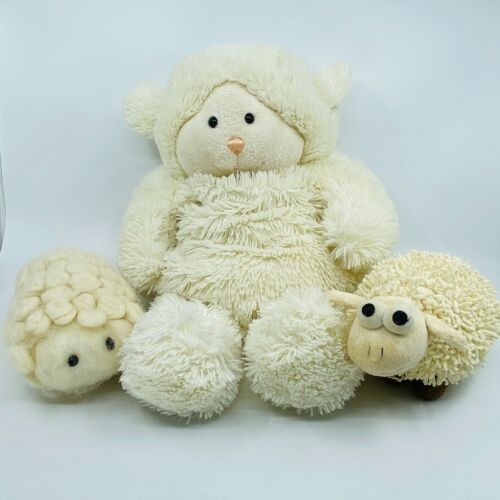 Kormico Lamb Plush Pyjama Bag PJ Case 50cm White Cream Soft Fluffy + 2 soft lamb