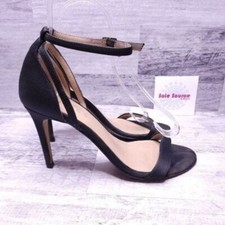 Reiss Satin Ankle Strap Stiletto Dress Sandal  Black sz 38 Women's sz 7.5