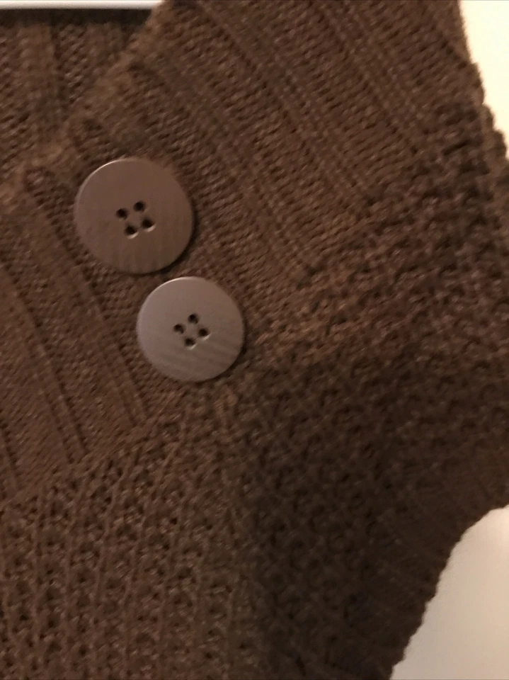 Love by Design Tunic Sweater size large brown cap sleeve waffle knit pullover - Imagem 4 de 4