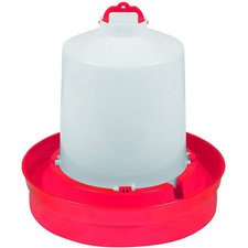 Little Giant DBW2 Poultry Waterer for Chickens  Birds, Red, 2 Gallon Used 