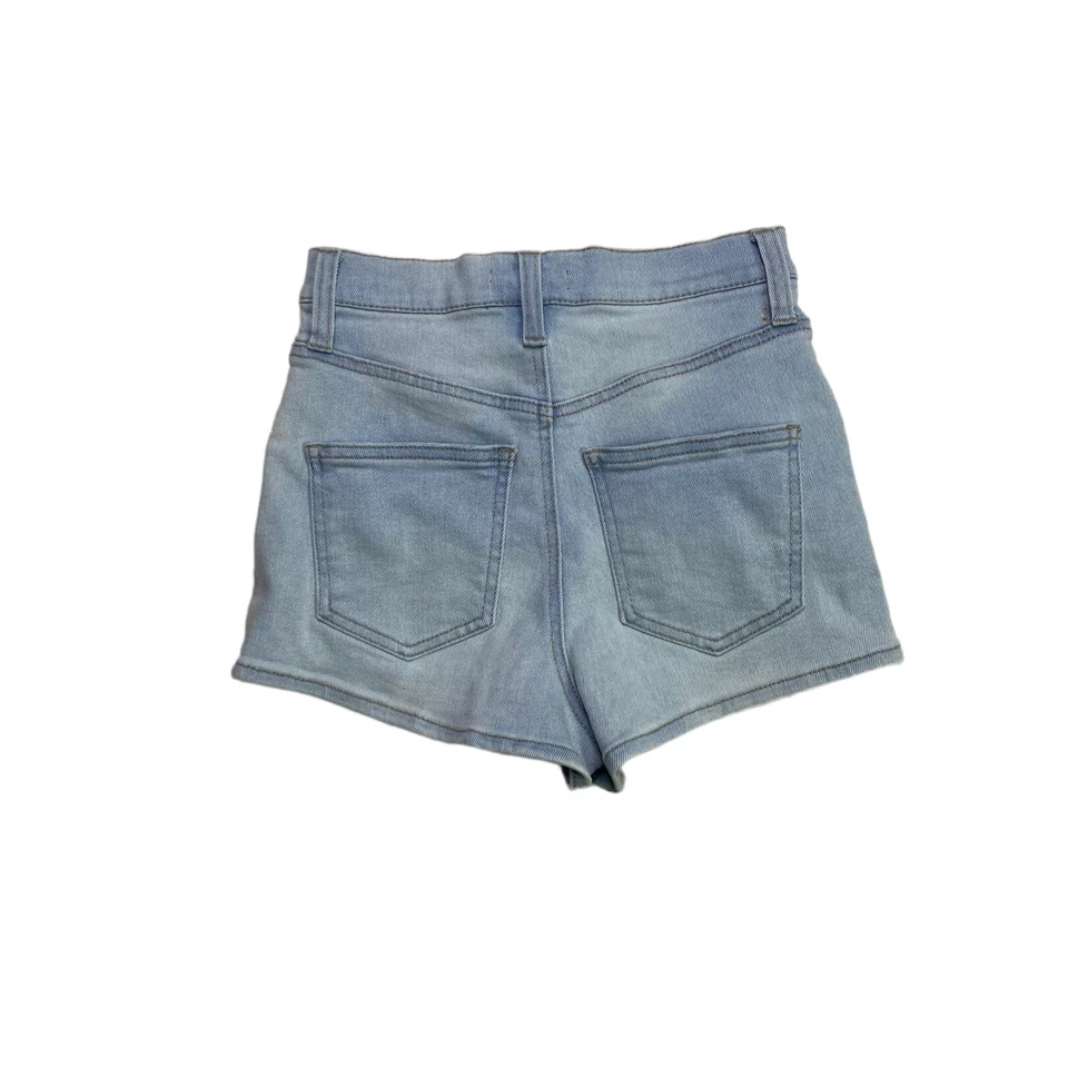 Pantalones Cortos de Jean Altar'd State Para Mujer Talla 25/1 Tiro Alto Elastizados Lavado Ligero Denim Foto 2 de 4