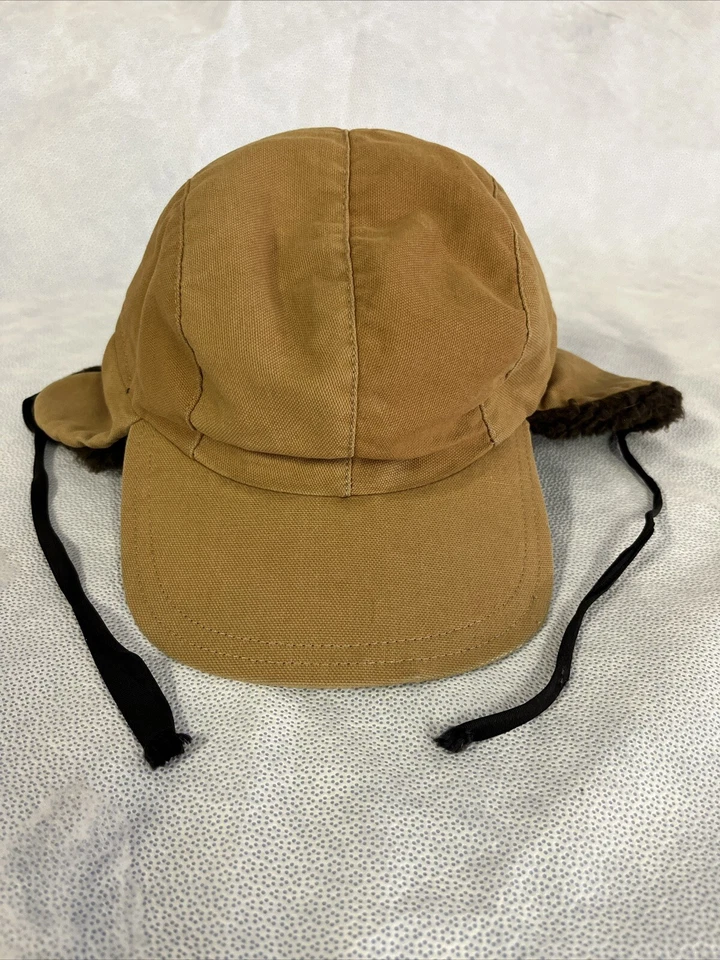 Sombrero de caza de trabajo de lona marca Beaver estilo trampero orejeras talla M 7 1/4 58 EE. UU. Foto 2 de 4