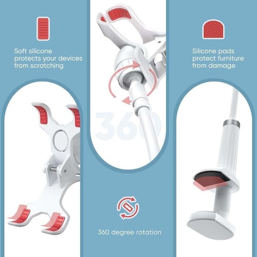 UGREEN 30488 Rotatable Adjustable Gooseneck Desktop Phone Holder White w/ Clamp - 第 4/7 張圖片