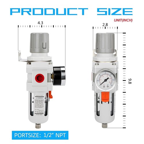 Efficient Compressed Air Filter Regulator Combo - 5 Micron Filtering Power - Picture 5 of 9