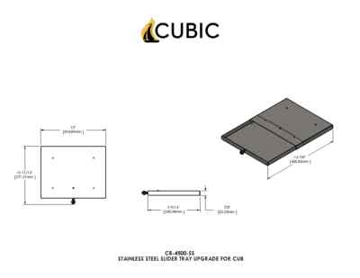 Cubic Mini Woodstoves CB-4500-SS Stainless Steel Sliding Tray Upgrade - For Cub
