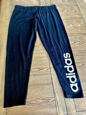 Women's Adidas XL Essentials Linear Logo Leggings Black Casual Active Pants