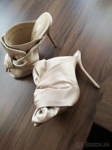cream heeled mules