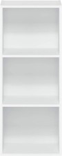 Open Shelf Bookcase 3-Tier - 12" W X 31.5" H X 9. White. Furinno 11003WH