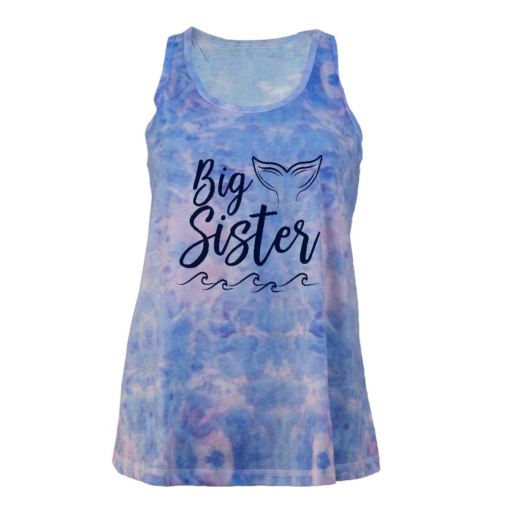 Big Sister Mermaid Tail Ocean Juniors Tie Dye Tank Top