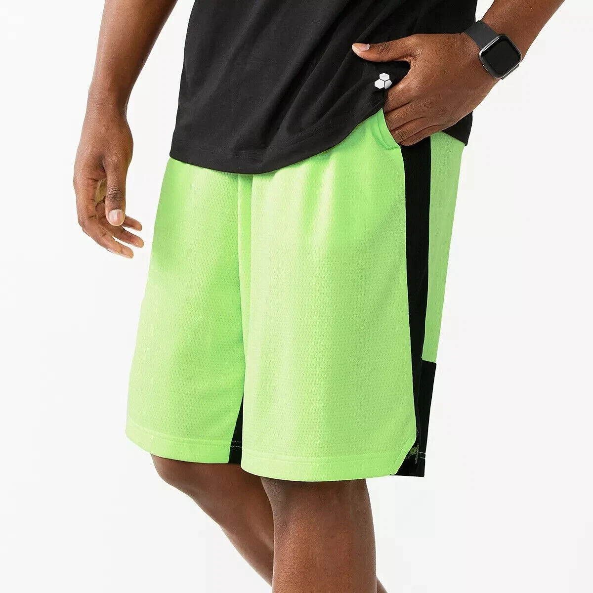 NEW Men's Tek Gear® Basketball Shorts, Green / Black, Size SMALL