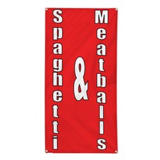 Vertical Vinyl Banner Multiple Sizes Spaghetti Meatballs Food Fair Restaurant