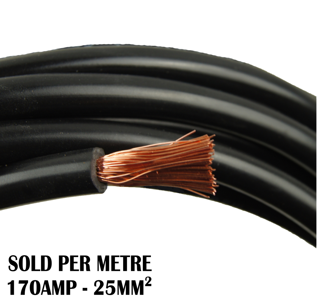 1 Metre 170 Amp Battery Cable Broken Wiring Loom Starter Motor Black Earth - Neg