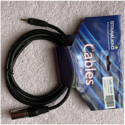 6FT XLR 3-Pin Male Mono 2''1/4 Audio Cable to Mini Jack Stereo 3.5mm Studio Cable