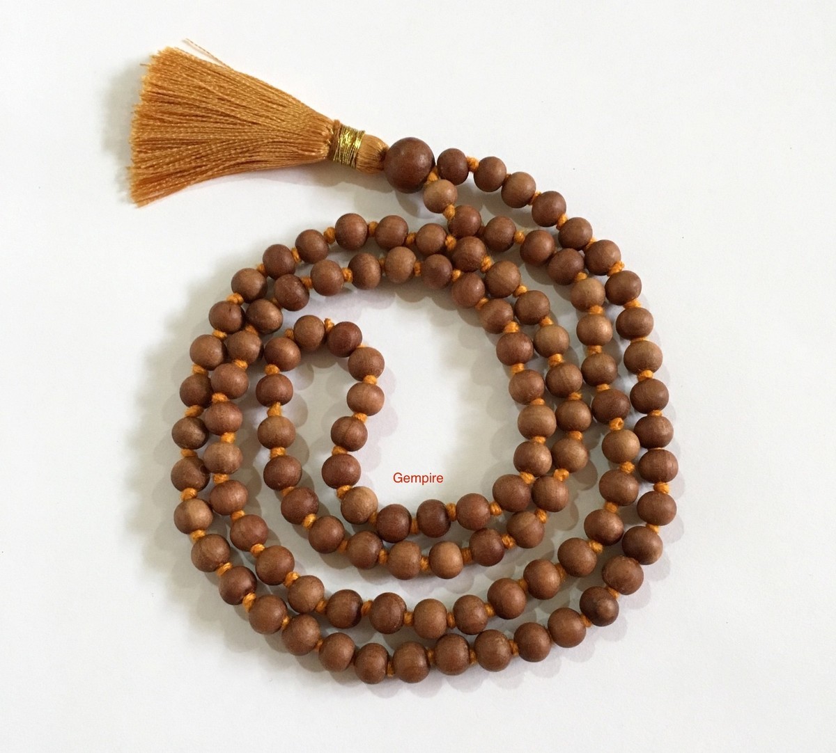 Sandalwood Mala 108 mm Prayer Beads Necklace Hindu Meditation