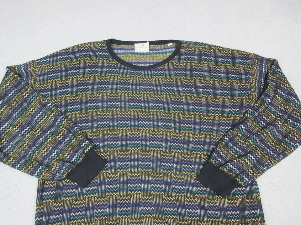 VINTAGE Pronto Uomo Sweater Mens Adult Large Black Grandpa Knit Outdoors Italy - Image 3 of 4