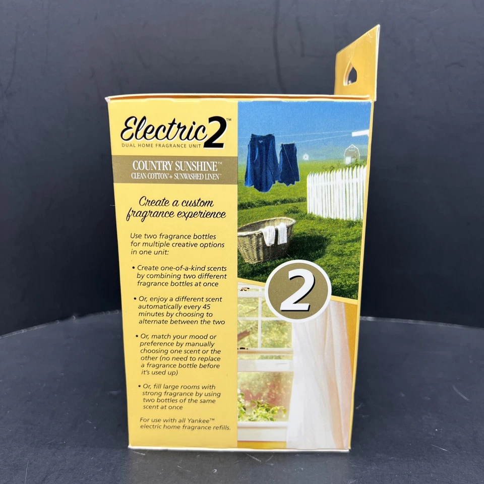 Yankee Candle Electric 2 DUAL Country Sunshine Clean Cotton Sunwashed Linen RARE - Image 3 of 4