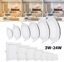3W 6W 9W 12W 18W 24W LED Recessed Ceiling Panel Down Lights Slim Lamp Fixture US
