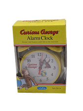 1998 Curious George Yellow Twin Bell Alarm Clock, Schylling-New-Free Shipping