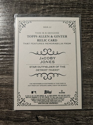 2021 Topps Allen And Ginter Game Used Jersey Material Relic Jacoby Jones #AGA-JJ - Picture 3 of 3