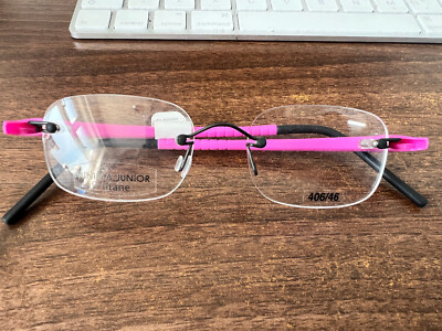 Minima Junior Kids Petite Ladies Prescription Rimless Glasses Frame 1G Rose  Pink UK