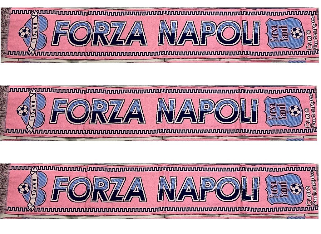 SSC NAPOLI Echarpe Champions Forza Napul3, Blanc, Taille Unique Hommes