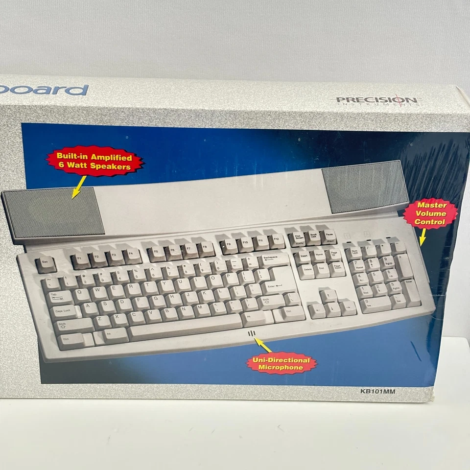 Precision 101 Key Multimedia Keyboard KB101MM Built-in Speakers & Mic - Image 3 of 4